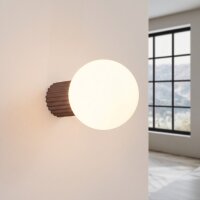 Wandlampe Glas Aluminium Braun G9 IP44 H:12cm rund