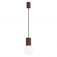 H&auml;ngelampe Glas Aluminium Braun satiniert G9 &Oslash;12cm