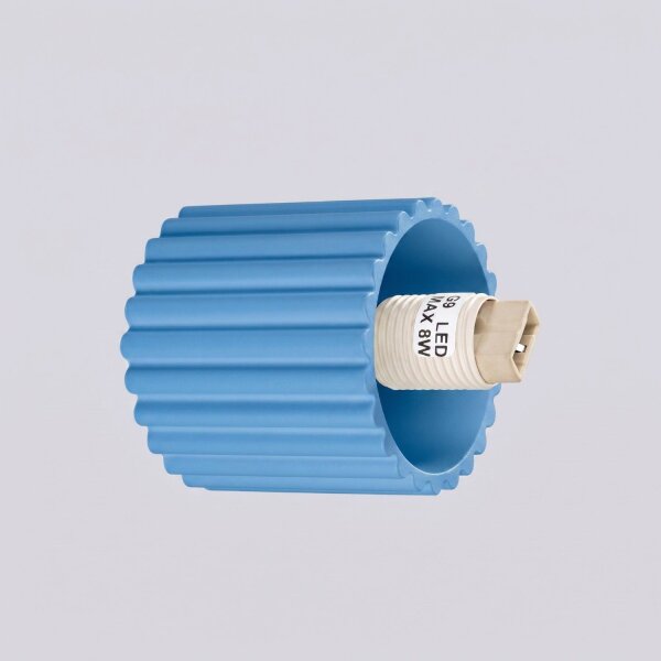 Wandlampe Glas Aluminium Hellblau G9 IP44 H:12cm rund