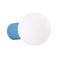 Wandlampe Glas Aluminium Hellblau G9 IP44 H:12cm rund