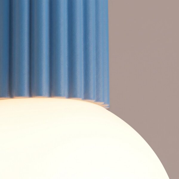 Deckenlampe Glas Aluminium Hellblau G9 IP44 B:12cm