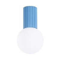 Deckenlampe Glas Aluminium Hellblau G9 IP44 B:12cm