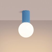 Deckenlampe Glas Aluminium Hellblau G9 IP44 B:12cm