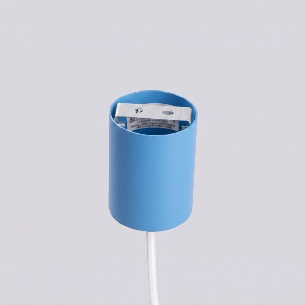 Hängelampe blendarm Glas Aluminium Hellblau G9 Ø12cm