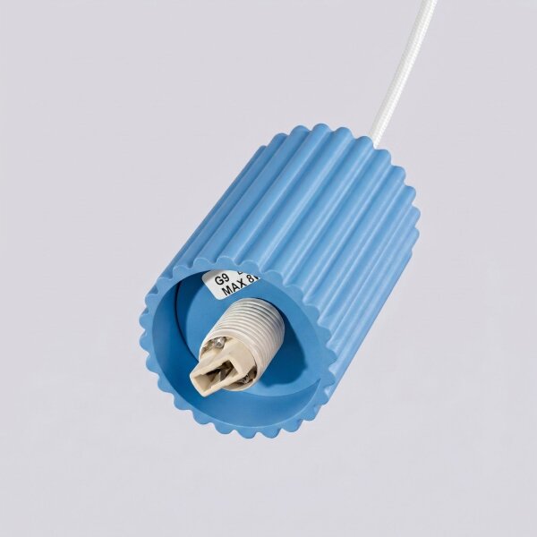 Hängelampe blendarm Glas Aluminium Hellblau G9 Ø12cm