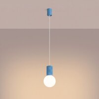 Hängelampe blendarm Glas Aluminium Hellblau G9...