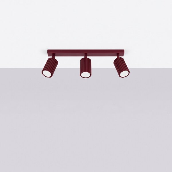 Deckenspot schwenkbar Aluminium Burgund GU10 L:45cm