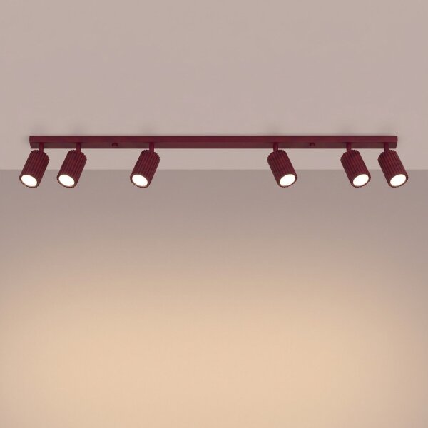 Deckenspot schwenkbar Aluminium Burgund GU10 L:117cm
