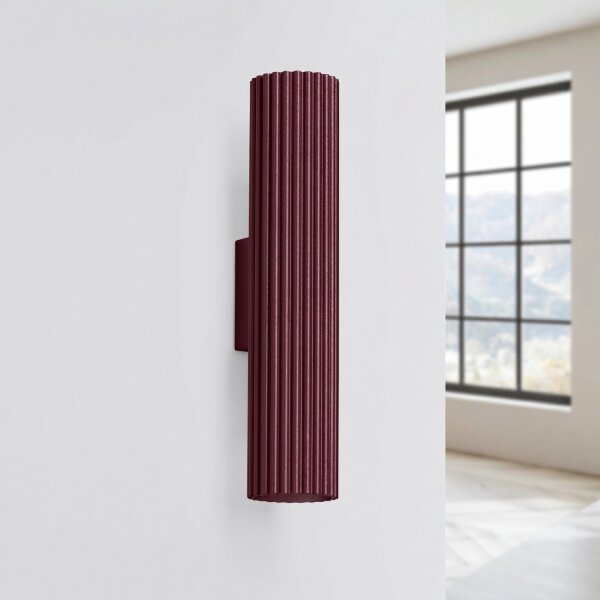 Wandleuchte Up Down Aluminium Burgund GU10 T:8,5cm