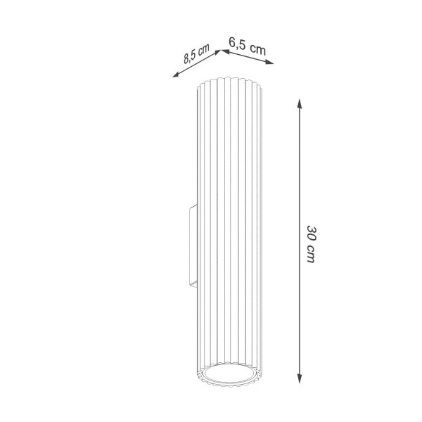 Wandleuchte Up Down Aluminium Burgund GU10 T:8,5cm