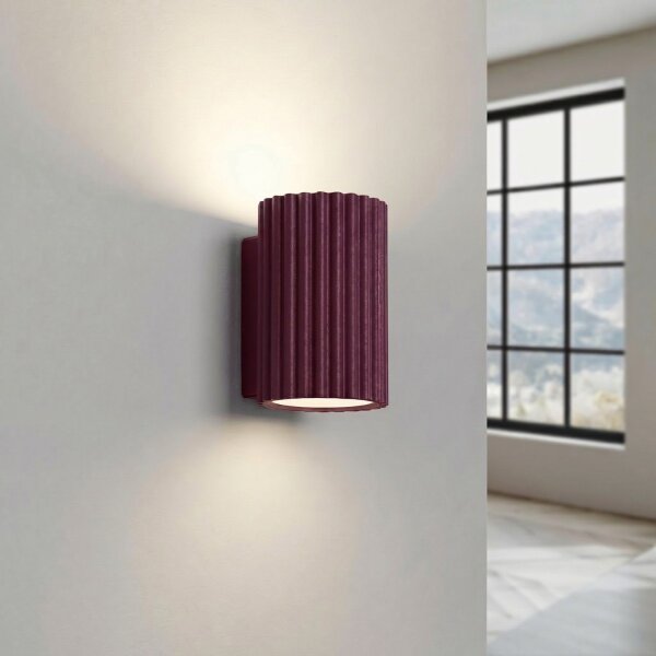 Wandlampe Up Down indirekt Aluminium Burgund GU10 10cm