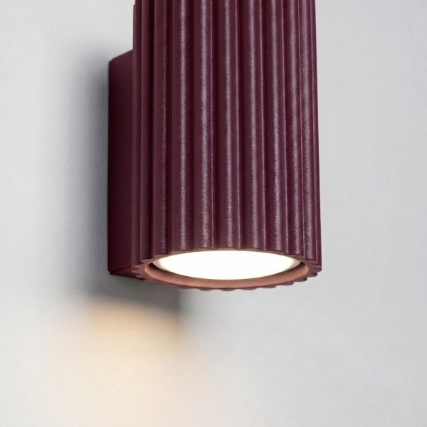 Wandlampe Up Down indirekt Aluminium Burgund GU10 10cm