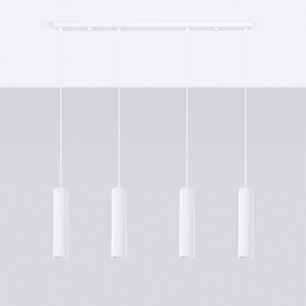 Hängelampe höhenverstellbar Aluminium Weiß GU10 L:81cm
