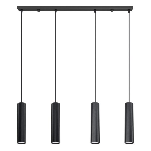 Hängelampe höhenverstellbar Aluminium Schwarz GU10 81cm