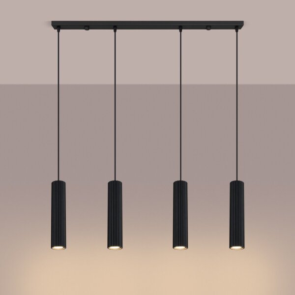 Hängelampe höhenverstellbar Aluminium Schwarz GU10 81cm