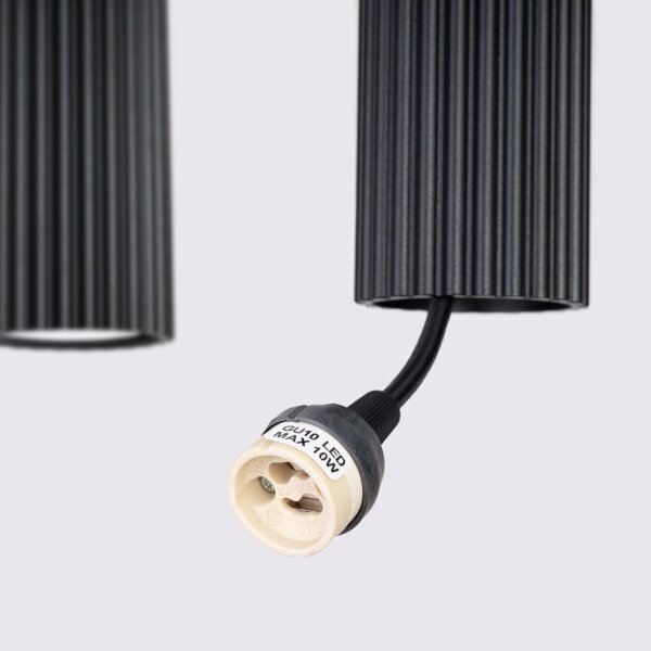 Hängelampe höhenverstellbar Aluminium Schwarz GU10 81cm