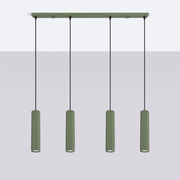 Hängelampe verstellbar Aluminium Olivgrün GU10 L:81cm