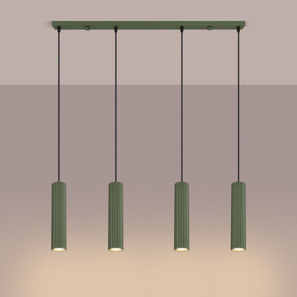 Hängelampe verstellbar Aluminium Olivgrün GU10 L:81cm