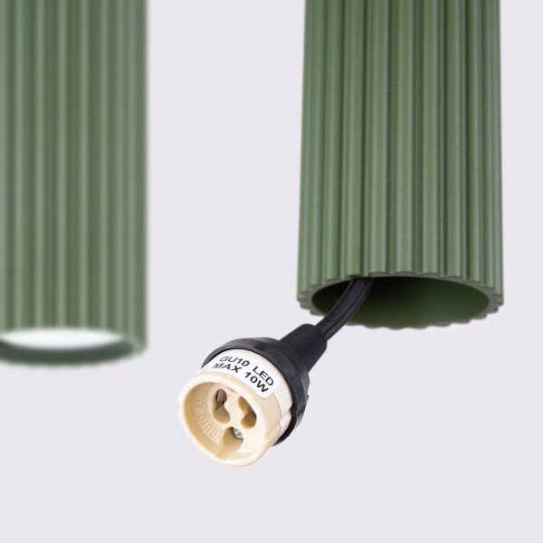 Hängelampe verstellbar Aluminium Olivgrün GU10 L:81cm