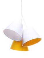 Kinderzimmerlampe SAMY Wei&szlig; Orange Stoff Schirm