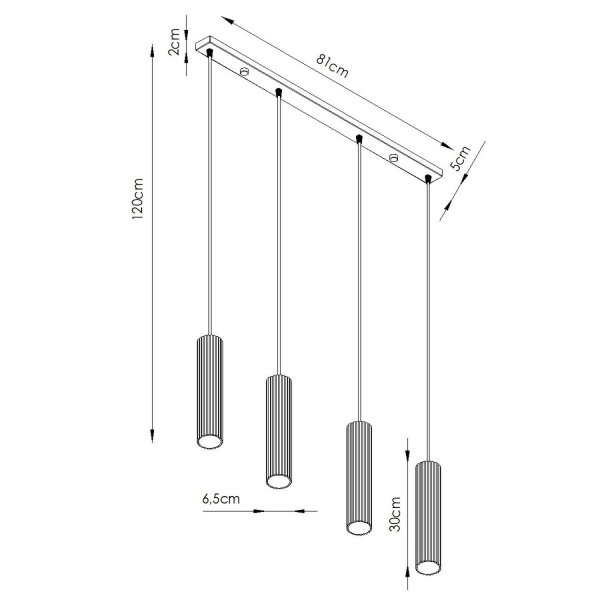 Hängelampe verstellbar Aluminium Ockerrot GU10 L:81cm