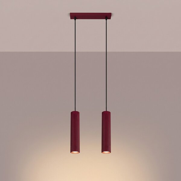 Hängelampe höhenverstellbar Aluminium Burgund GU10 30cm