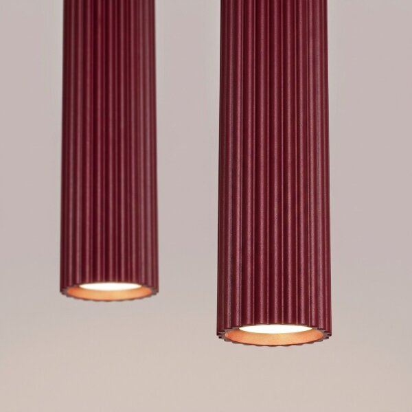 Hängelampe höhenverstellbar Aluminium Burgund GU10 30cm