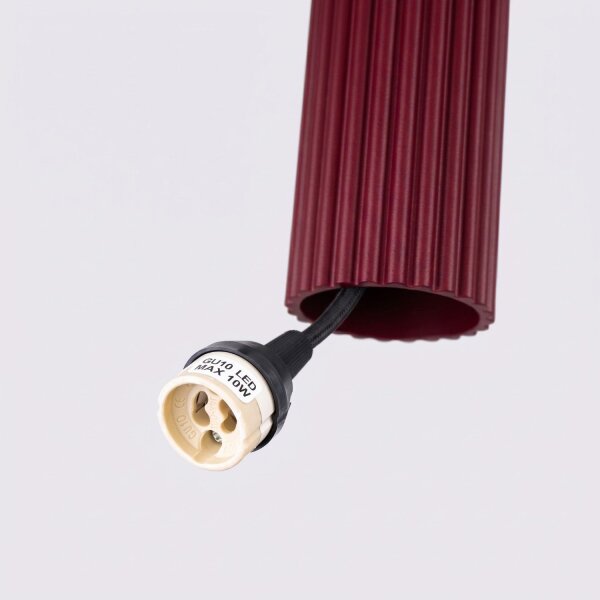 Hängelampe höhenverstellbar Aluminium Burgund GU10 30cm