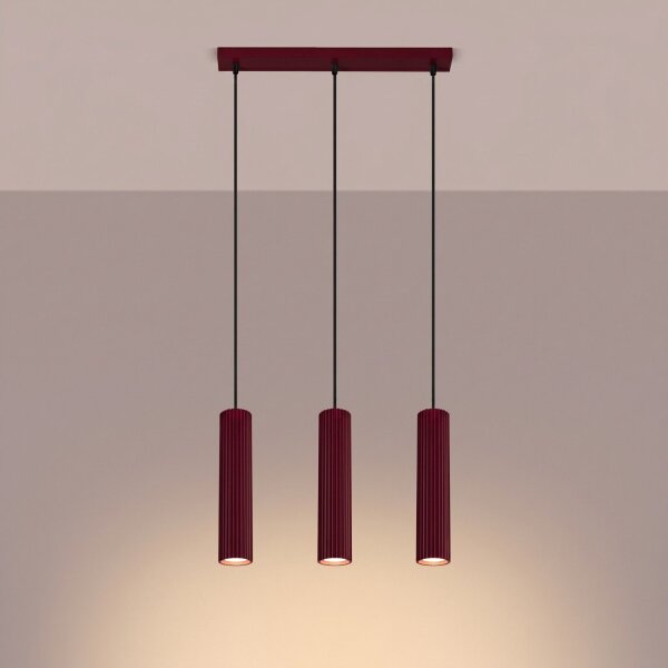 Hängelampe höhenverstellbar Aluminium Burgund GU10 45cm