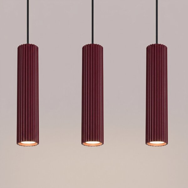 Hängelampe höhenverstellbar Aluminium Burgund GU10 45cm