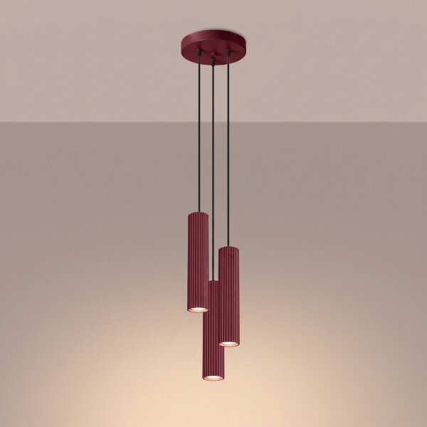 Hängelampe verstellbar Aluminium Burgund GU10 L:19,5cm