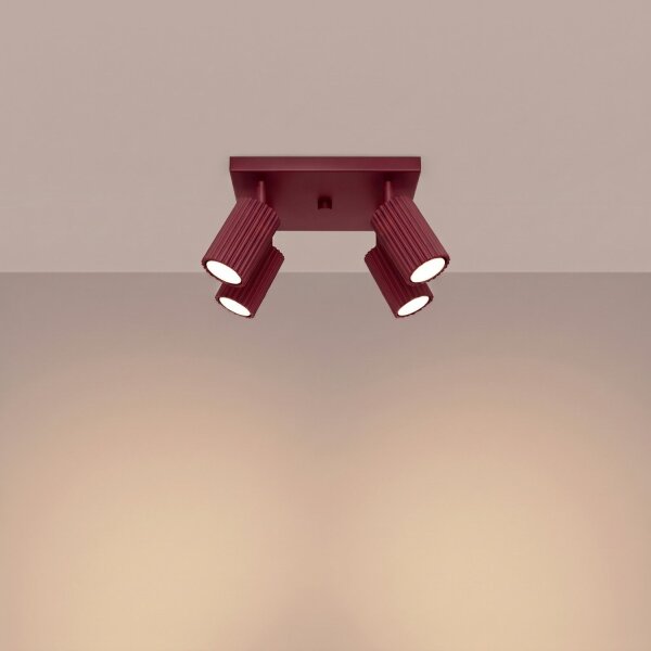 Deckenspot schwenkbar Aluminium Burgund GU10 B:25cm