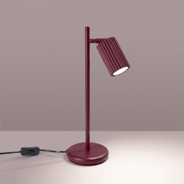 Tischlampe schwenkbar Aluminium Burgund GU10 H:43cm