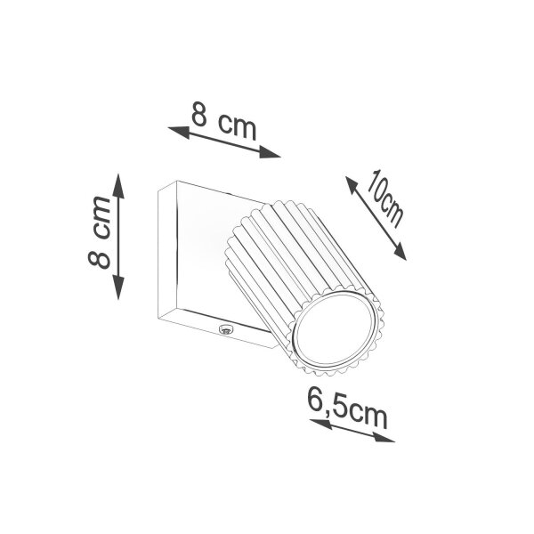 Wandlampe schwenkbar Aluminium Ultramarin GU10 H:16cm
