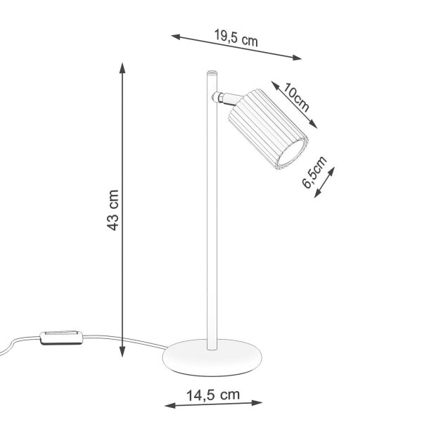 Tischlampe schwenkbar Aluminium Ultramarin GU10 19,5cm