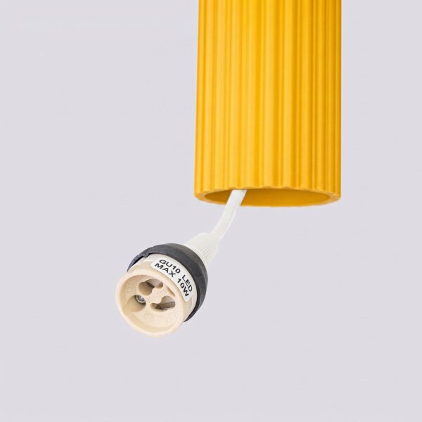 Hängelampe höhenverstellbar Aluminium Gelb GU10 19,5cm