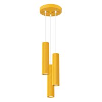 H&auml;ngelampe h&ouml;henverstellbar Aluminium Gelb GU10 19,5cm