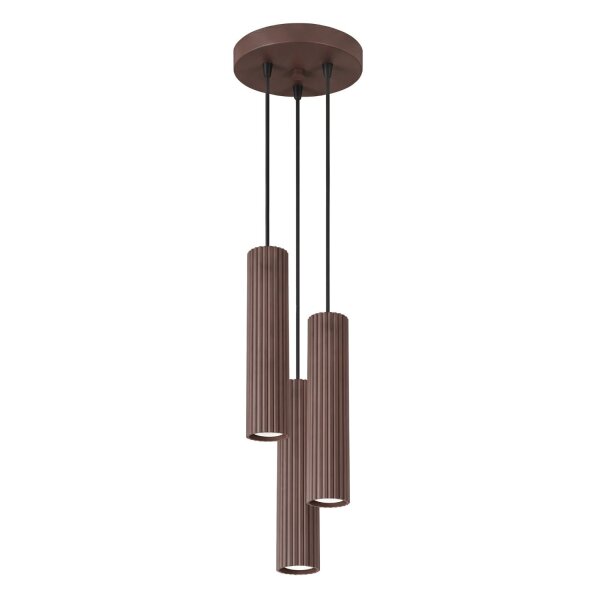 Hängelampe höhenverstellbar Aluminium Braun GU10 19,5cm