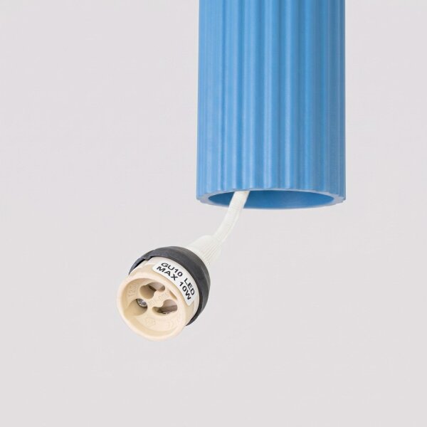 Hängelampe verstellbar Aluminium Hellblau GU10 L:19,5cm