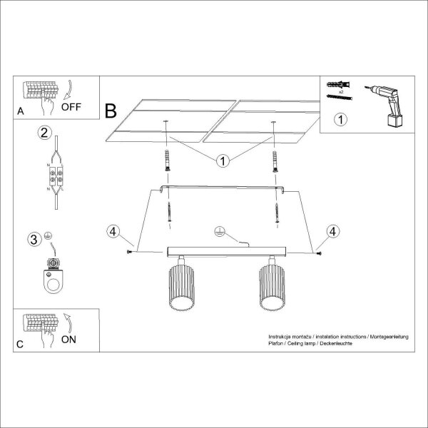 Deckenspot schwenkbar Aluminium Salbei GU10 L:30cm