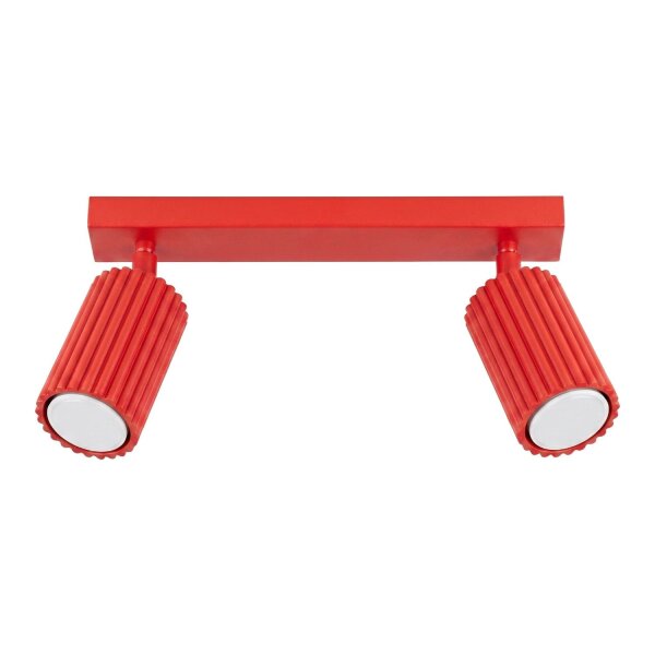 Deckenspot schwenkbar drehbar Aluminium Rot GU10 L:30cm