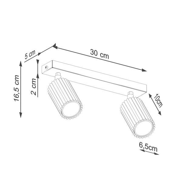 Deckenspot schwenkbar drehbar Aluminium Rot GU10 L:30cm