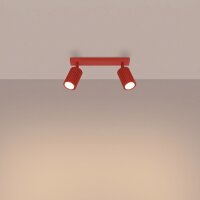 Deckenspot schwenkbar drehbar Aluminium Rot GU10 L:30cm