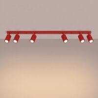 Deckenspot schwenkbar drehbar Aluminium Rot GU10 117cm