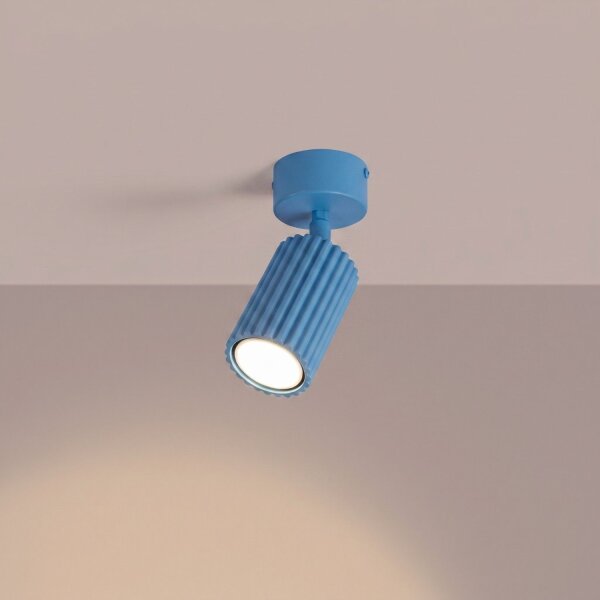Deckenspot schwenkbar Aluminium Hellblau GU10 B:6,5cm