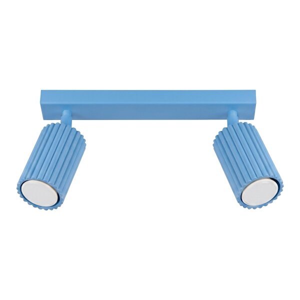 Deckenspot schwenkbar Aluminium Hellblau GU10 L:30cm