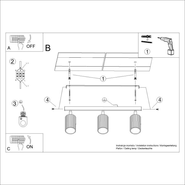 Deckenspot schwenkbar Aluminium Hellblau GU10 L:45cm