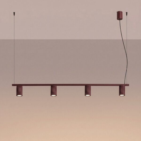 Hängelampe verstellbar Aluminium Burgund GU10 L:122cm