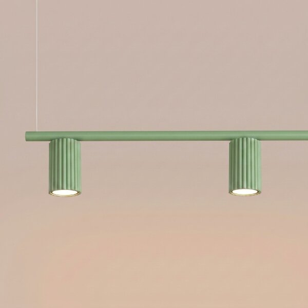 Hängelampe höhenverstellbar Aluminium Salbei GU10 122cm