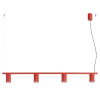 H&auml;ngelampe h&ouml;henverstellbar Aluminium Rot GU10 L:122cm